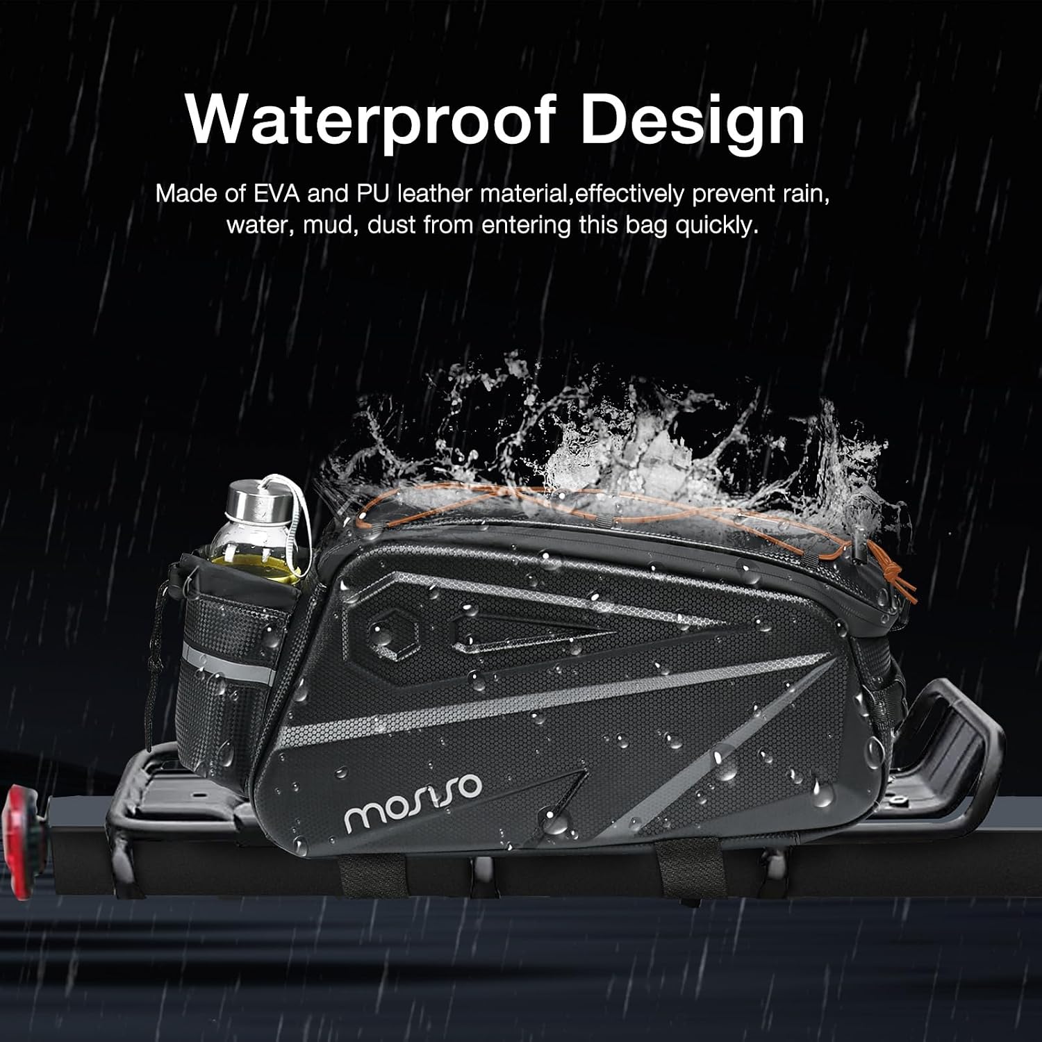 MOSISO Bike Rack Bag, Waterproof Bike Rear Rack Handbag Bicycle Trunk Bag