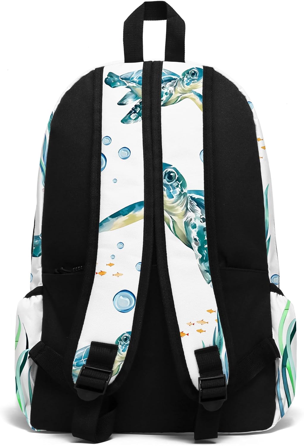 Funny Sea Turtle School Backpack for Girls Boys Bookbag, 17 Inch Sea Turtle Laptop Backpack, Turtles Animals Theme Back Pack for School Travel Hiking Camping
