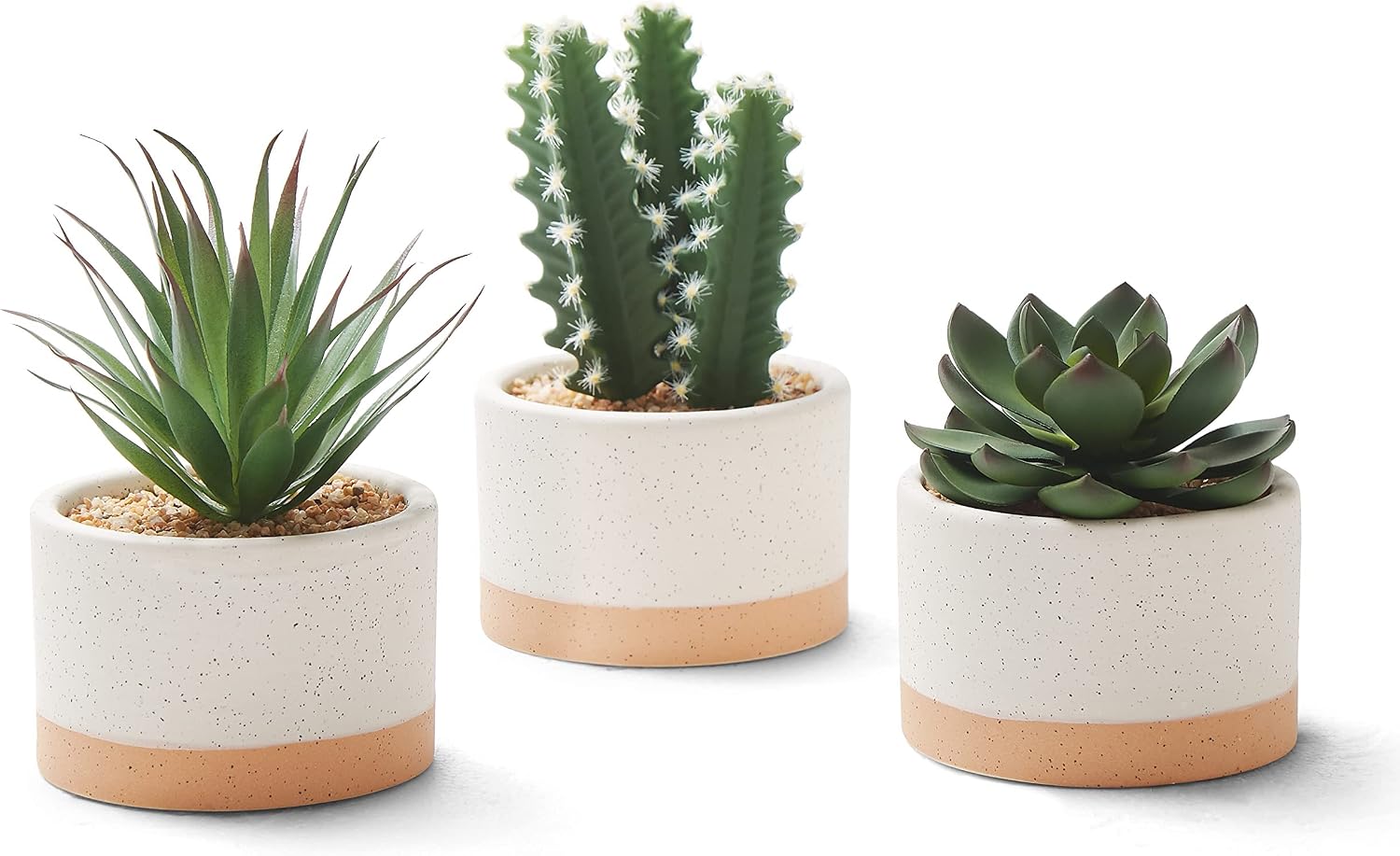Artificial Succulent Plants in Ceramic Pots Set of 3