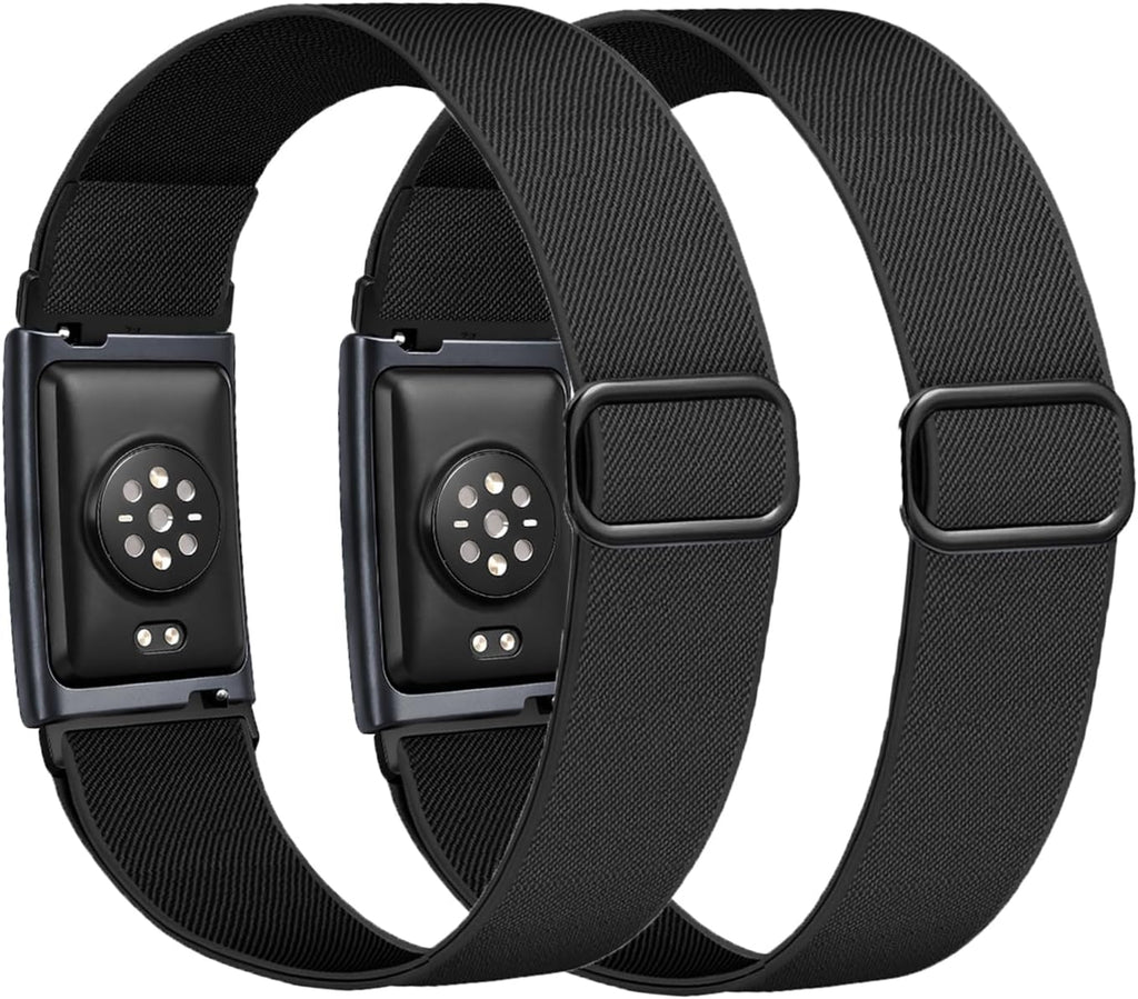 Bolesi Stretchy Bicep Arm Bands Compatible with Amazfit Helio Fitness Tracker,22mm Soft Breathable Lightweight Nylon Adjustable 38cm Long Replacement Sports Ankle Straps for Women Men Accessory