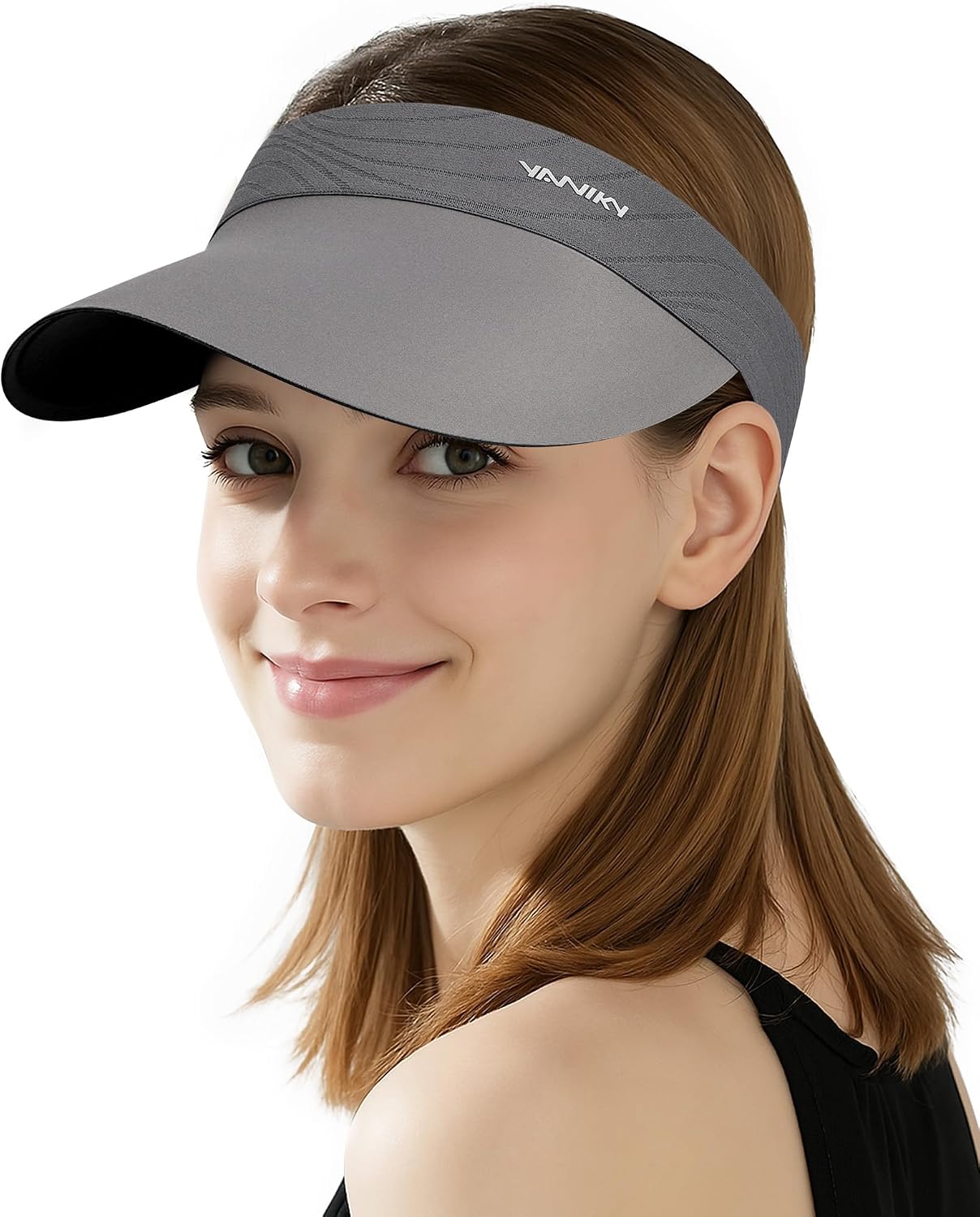 YANIKY Sun Visor Hat for Women,UPF50+ Seamless Sun Hats Men Women Lightweight Sports Cap Stretchy Ponytail Hat for Outdoor