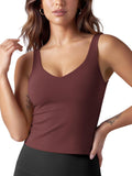 ODODOS Women's Tank Top with Built in Bra - Buttery Soft U Back Light Support Workout Yoga Sports Bra
