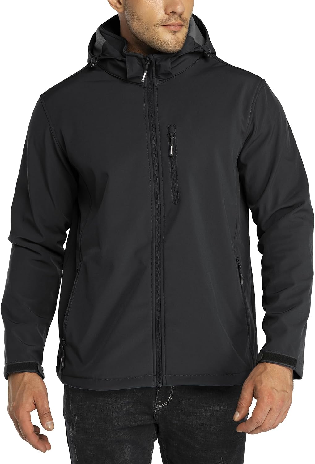 Outdoor Ventures Men's Softshell Jacket Waterproof Fleece Rain Shell Coat
