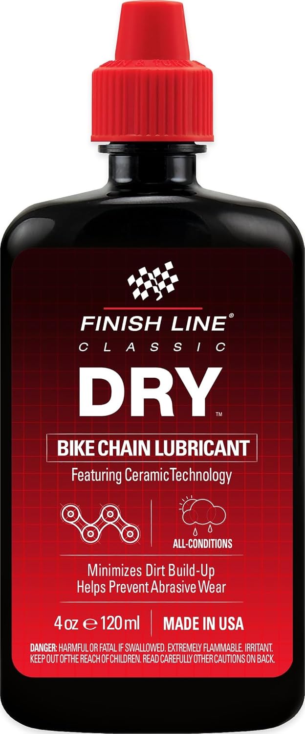 Finish Line Dry Bike Chain Lube – Ceramic Dry-Film Lubricant – Dirt & Dust Resistant