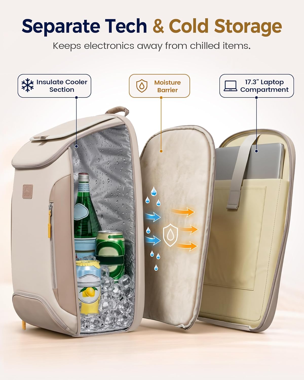 MATEIN HER Cooler Backpack for Women with Hook-and-Loop Top Lid for Beach