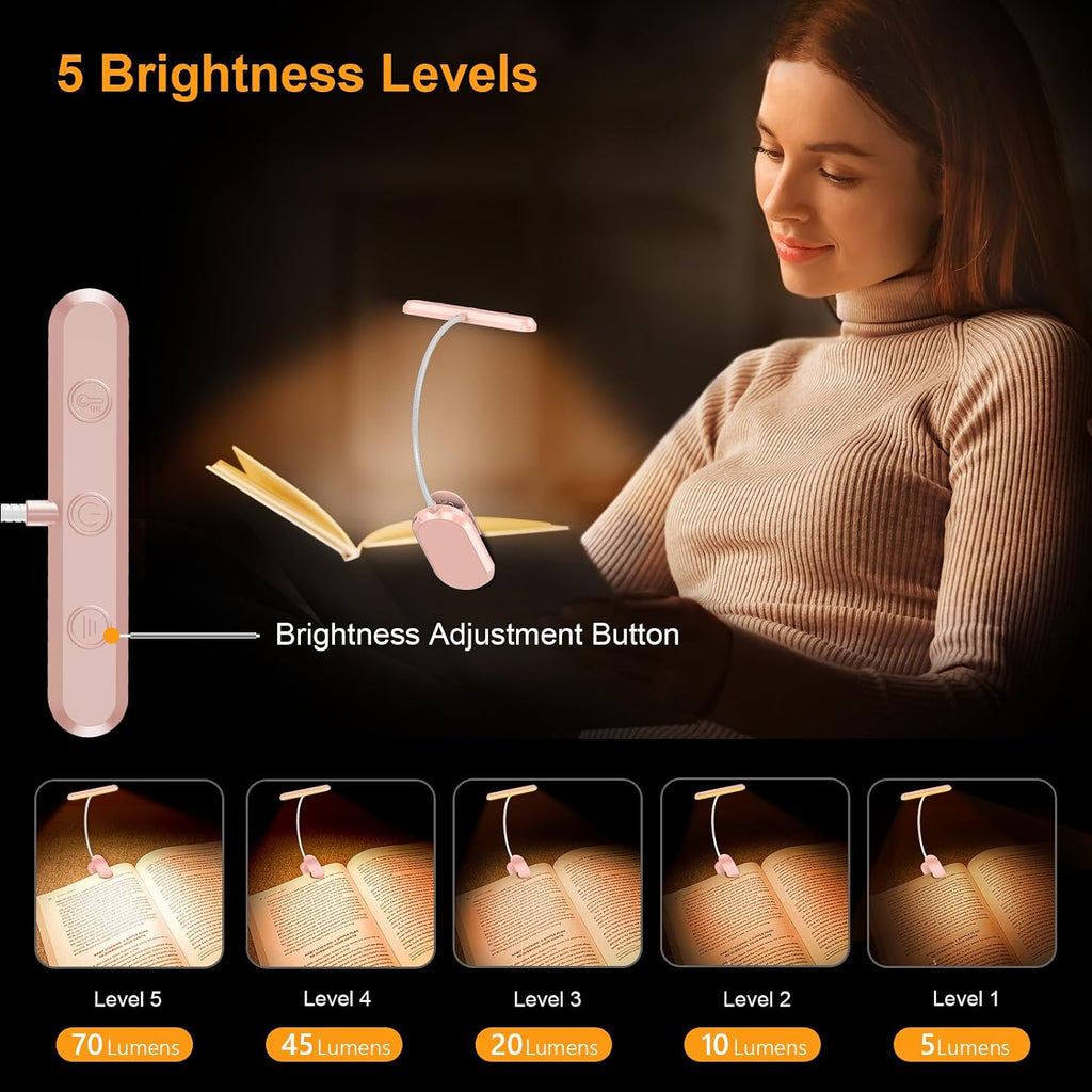 Gritin Rechargeable Book Light for Reading in Bed with 19 LED
