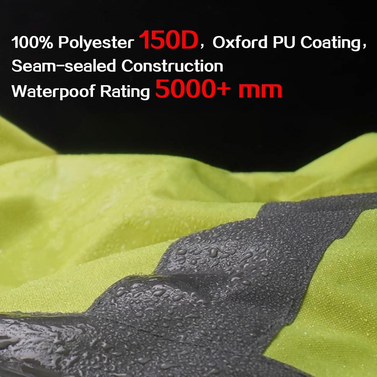 Reflective Rain jackets for men waterproof,Hi Vis Rain Coat With 3M Reflective Strips，High Visibility Class 3 Rain Gear With 2 large pockets，Zipper,Black Bottom Lime,Small