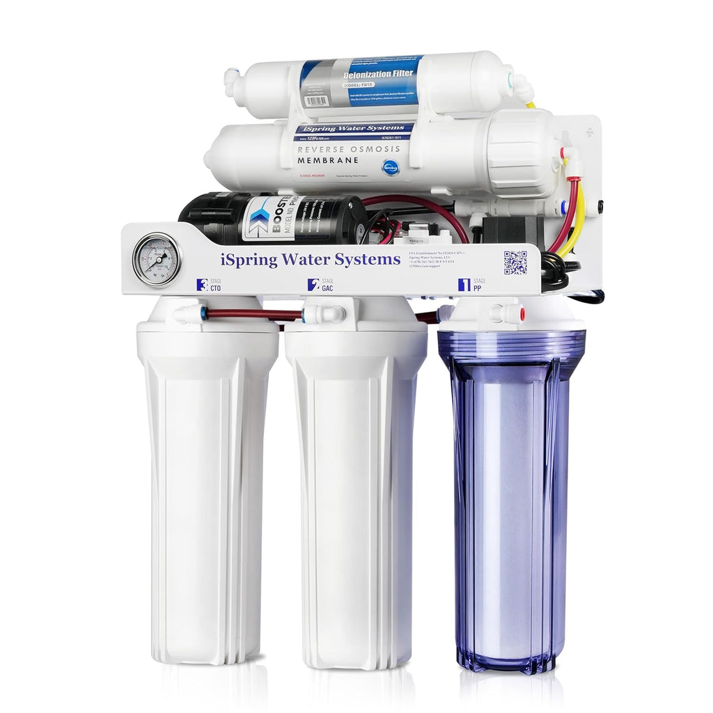 iSpring RCC1DP Tankless RO/DI System – 5-Stage, 150 GPD with Pump