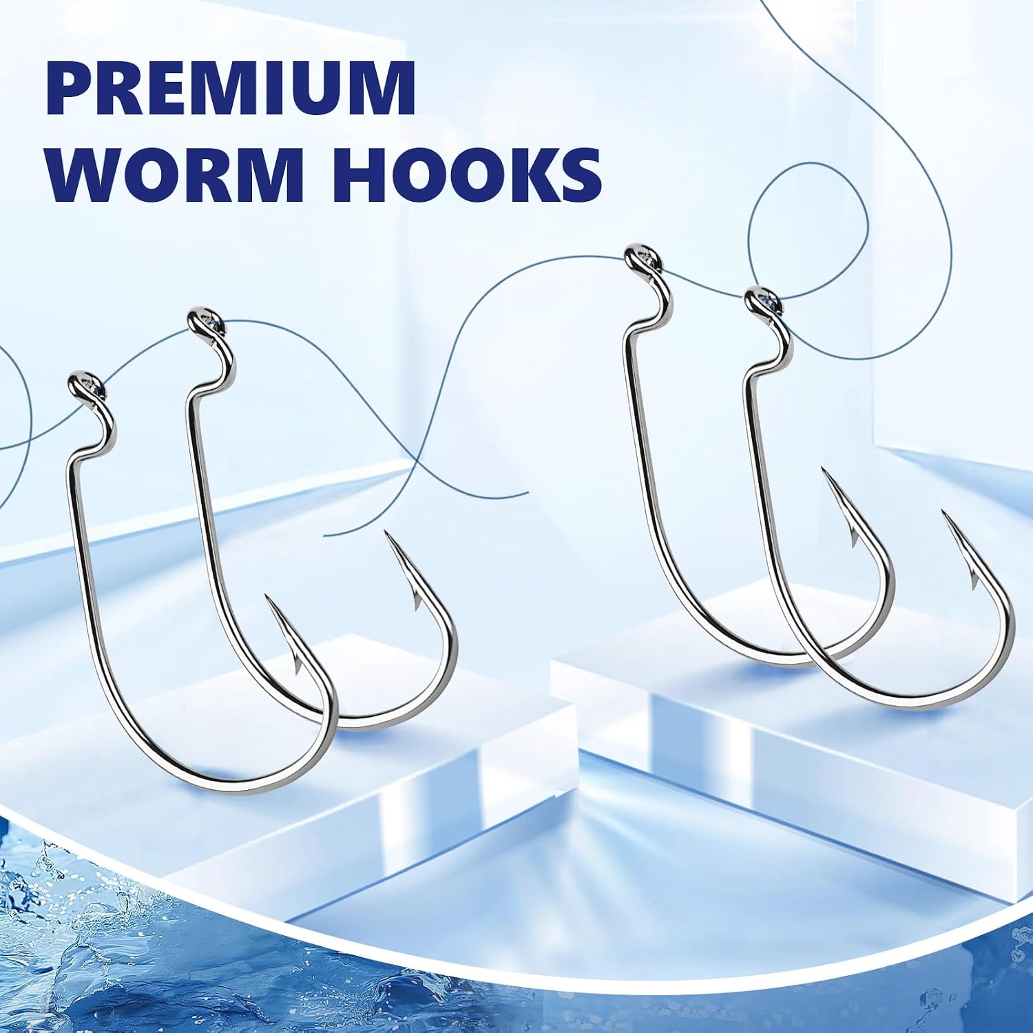 UCEC EWG Fishing Hooks, Offset Worm Hooks for Bass Fishing Hook Texas Rig