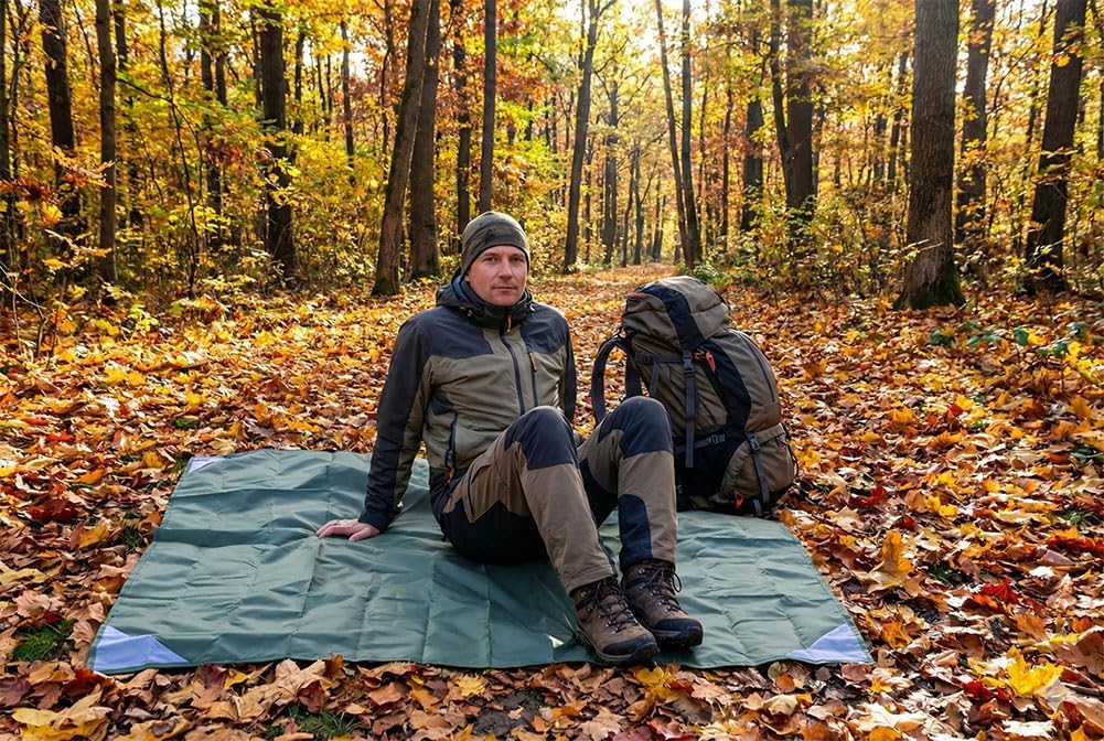 Pocket Picnic Blanket, Compact Lightweight Tarp for Camping