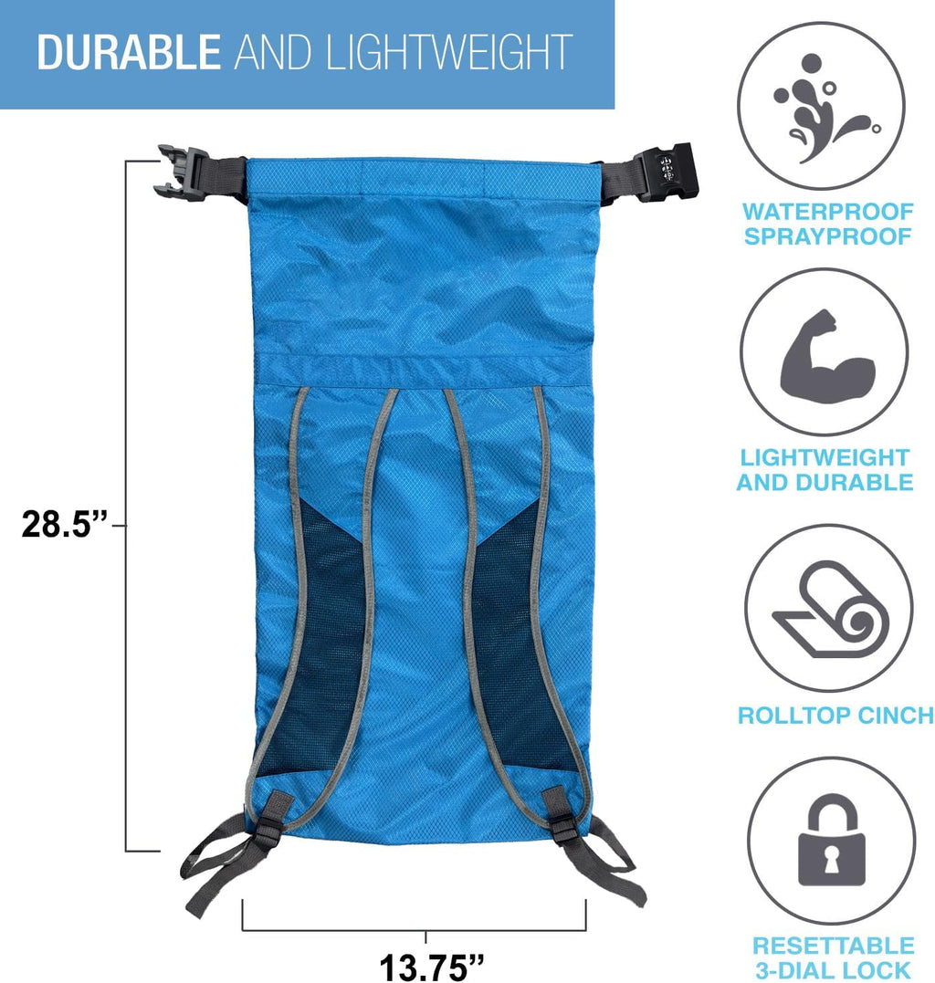Lewis N. Clark WaterSeals Locking Backpack | Waterproof Bag | Anti-Theft Combination Lock | For Men & Women | Teal