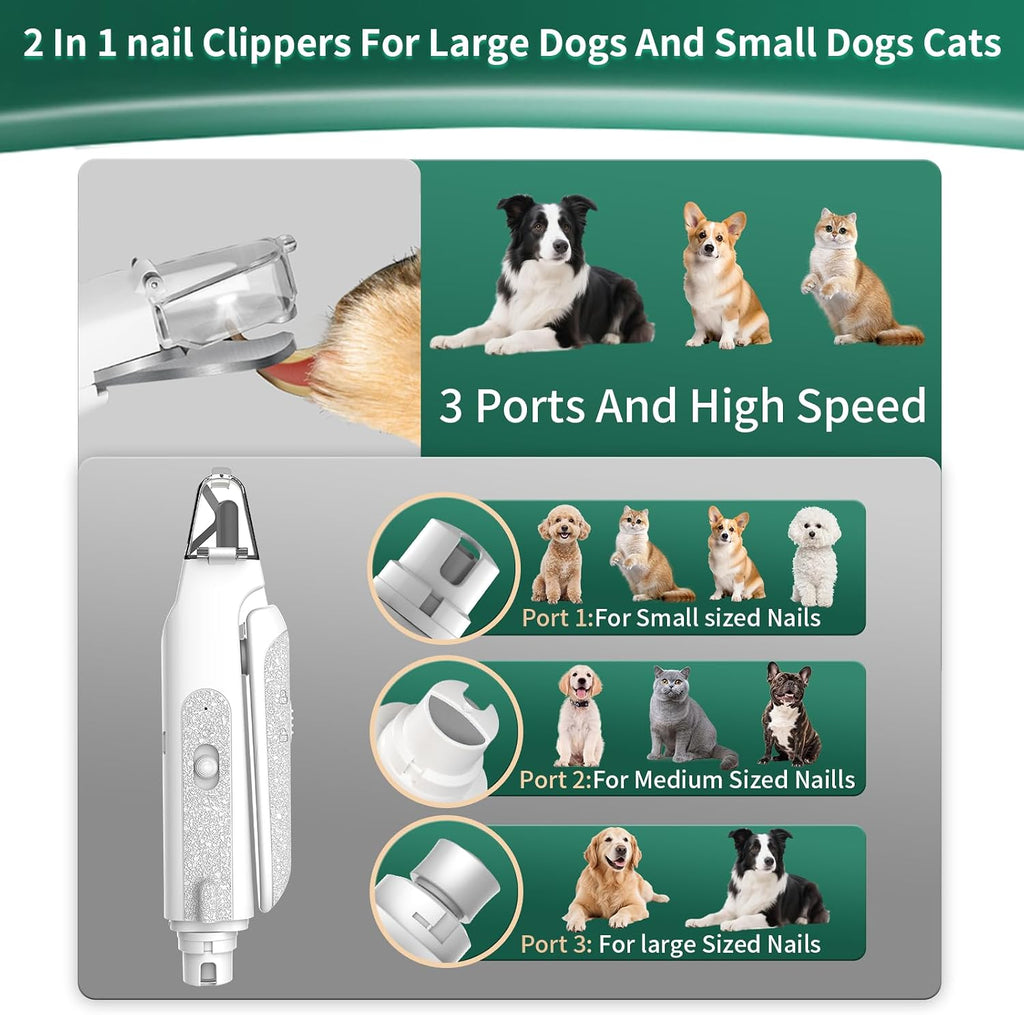 CATPICK 2-in-1 Cat & Dog Nail Clippers with Grinder and Dual LED Lights