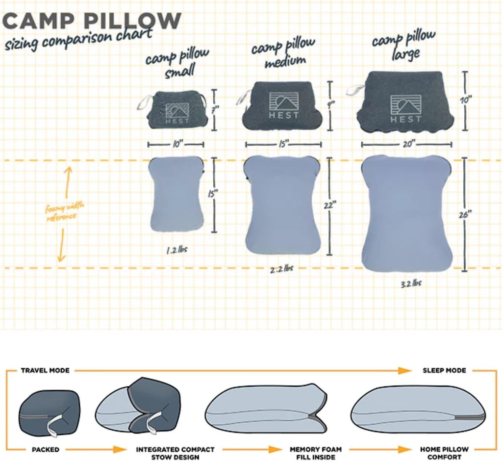 HEST Camp Pillow (Medium) - 15" L x 22" W