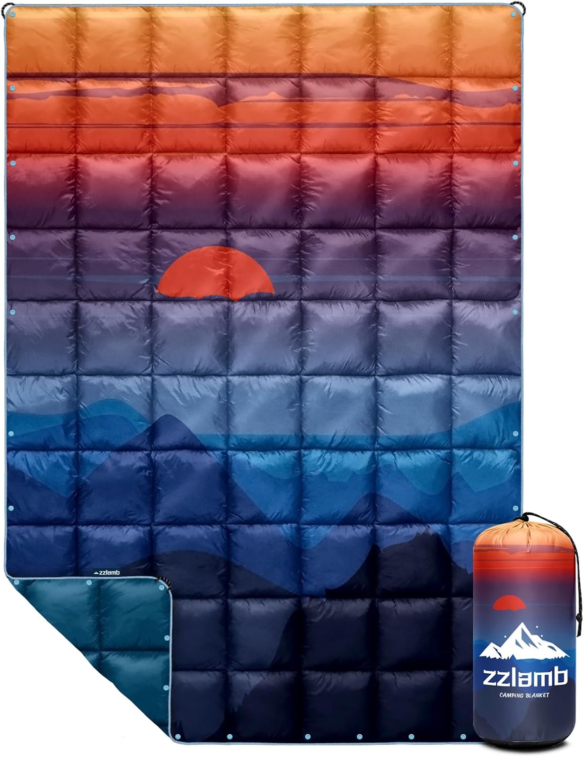zzlamb Outdoor Puffy Camping Blanket, Down Alternative Camp Quilt