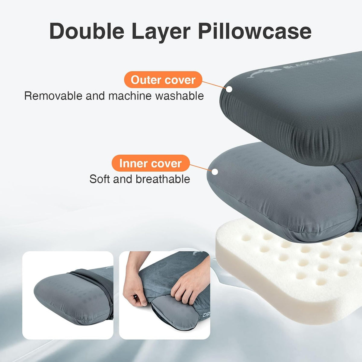 Memory Foam Camping Pillow for Backpacking and Travel,Camping Pillow
