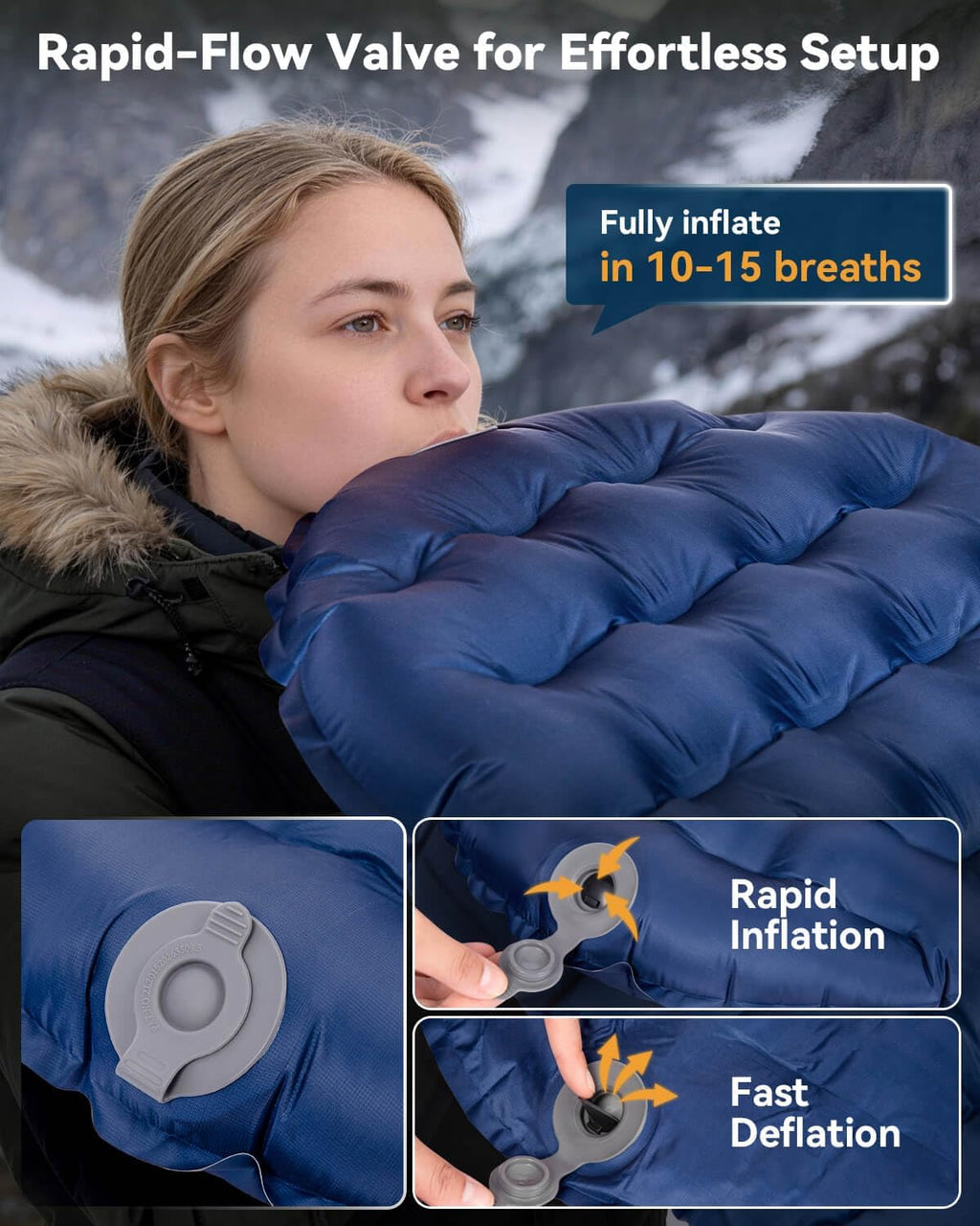 Hikenture R4 Backpacking Sleeping Pad, Ultralight Camping Mattress