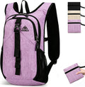 15L Small Hiking Backpack Foldable Ultralight Trekking Camping Outdoors Backpack for Women Men (Purple)