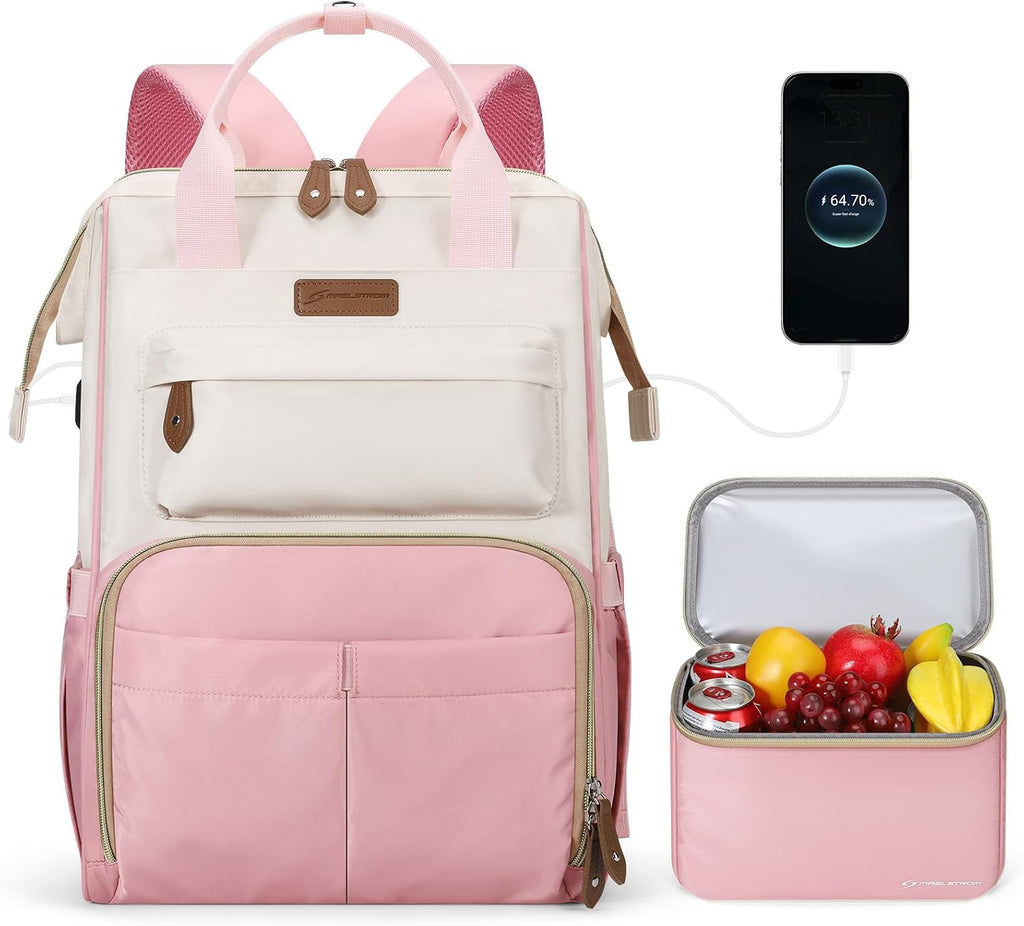 Maelstrom 15.6-17.3" Laptop Backpack with Lunch Box, Work Bag for Women Men