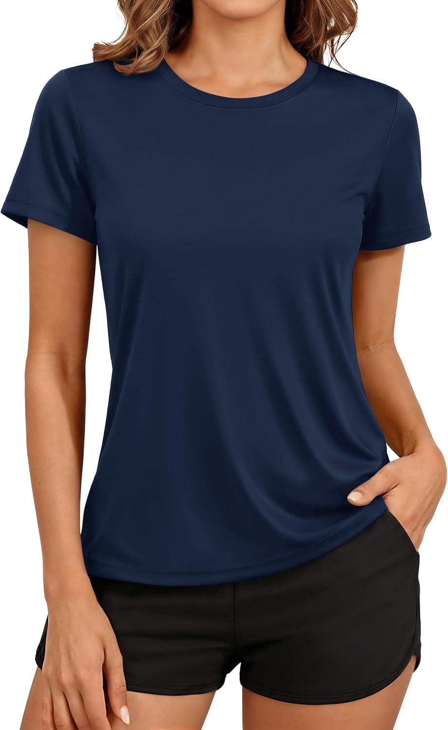 TACVASEN Women's Short Sleeve Workout Shirts UPF 50+ Sun Protection Quick Dry Athletic Tops for Running Gym Tee
