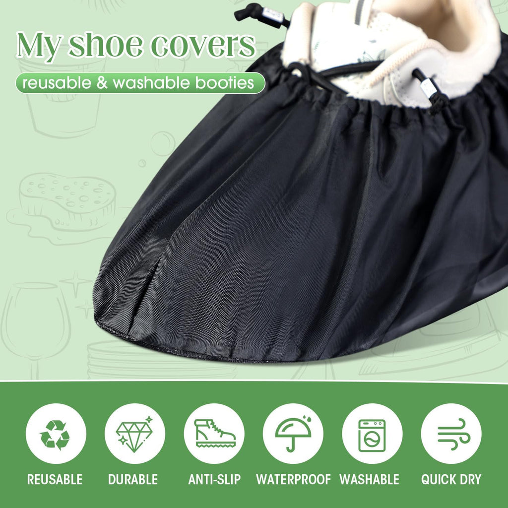 Frienda 16 Pairs Reusable Shoe Covers Waterproof Non Slip Floor,Large