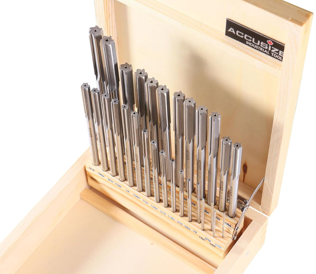 Accusize HSS Chucking Reamer Set 1/16 to 1/2 in by 1/64, 5500-SF00