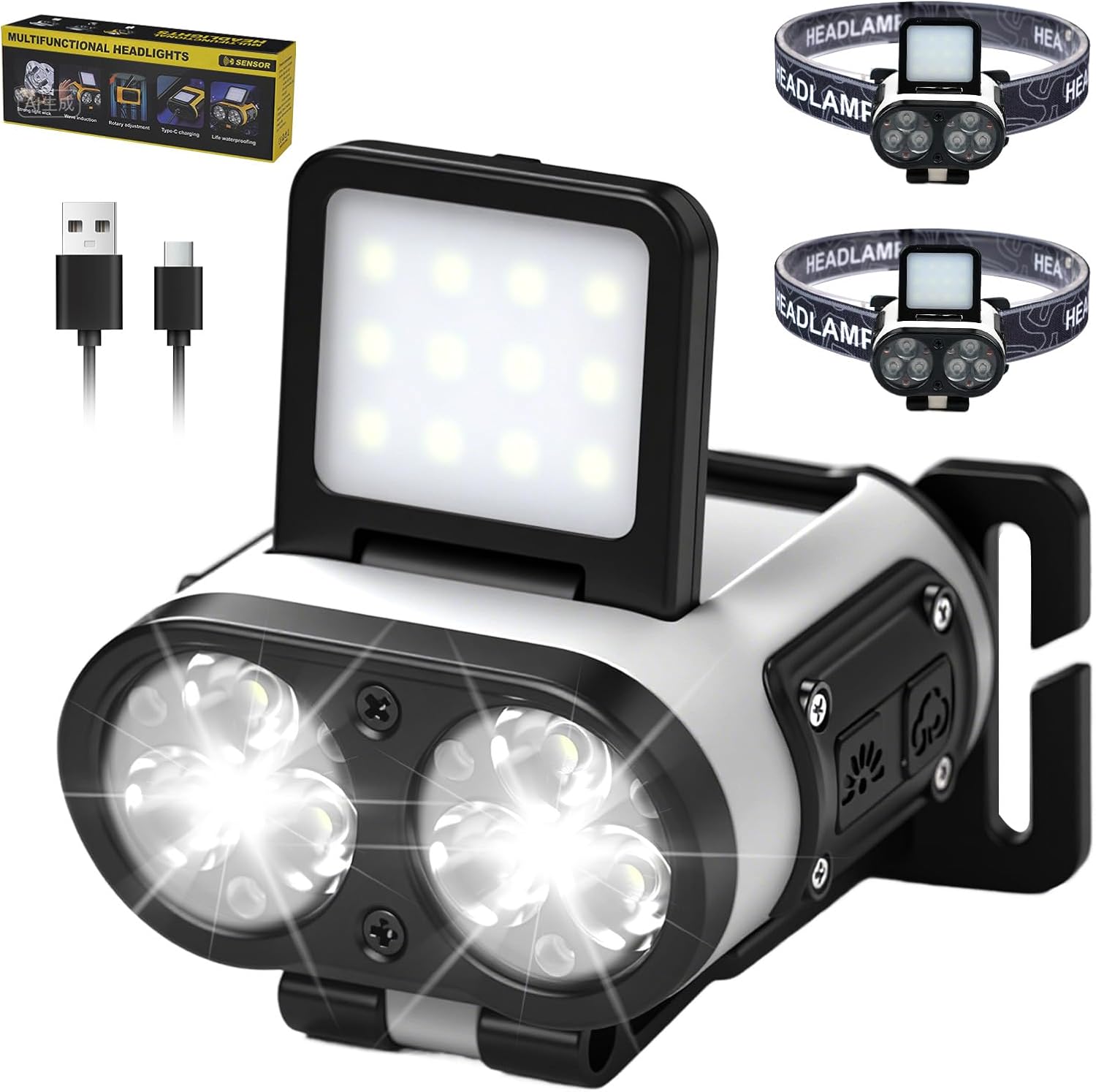 Foleto 2 Pack Hat Clip Light, Waterproof and Dust-Resistant Design