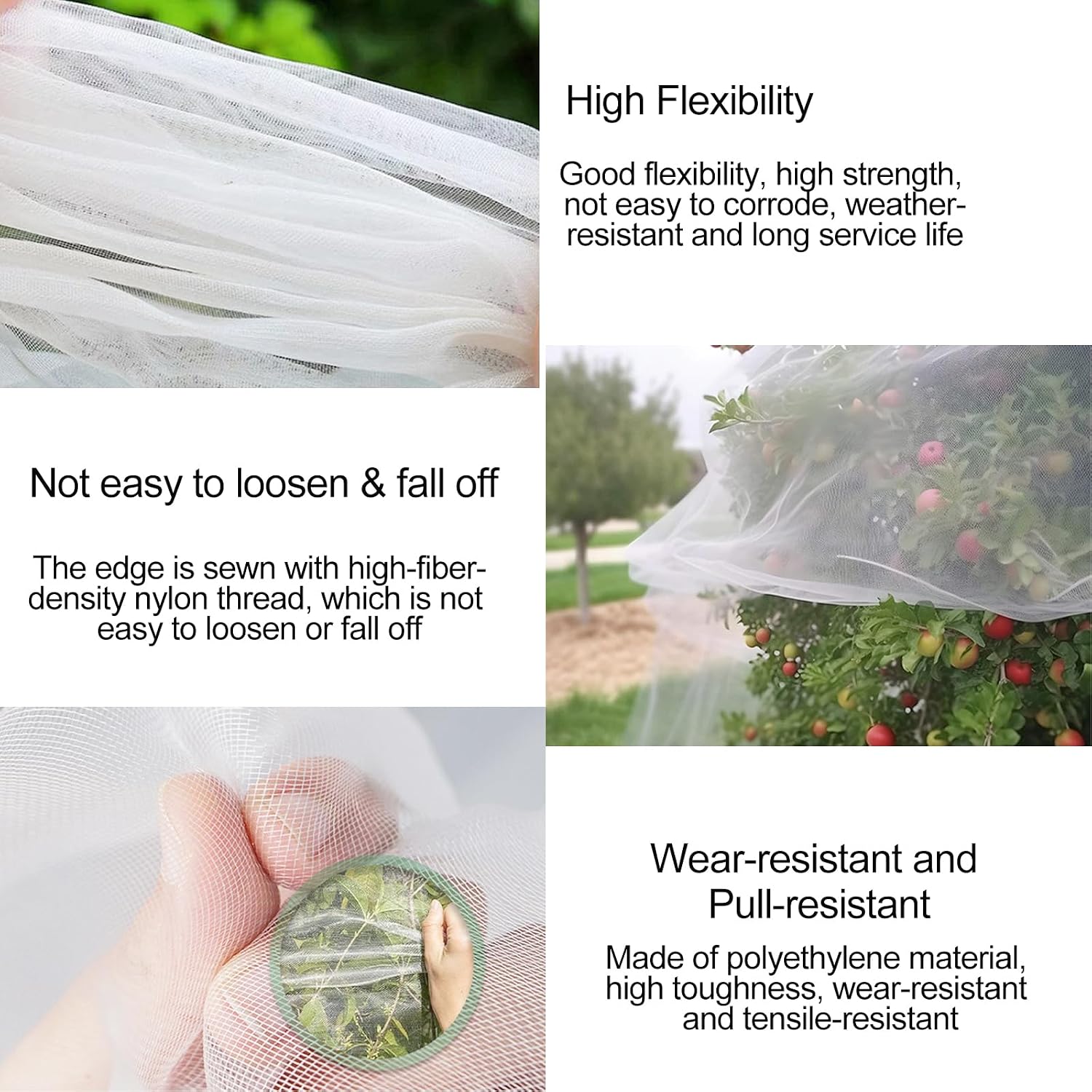 2PACK Garden Mesh Netting with Drawstring & Zipper