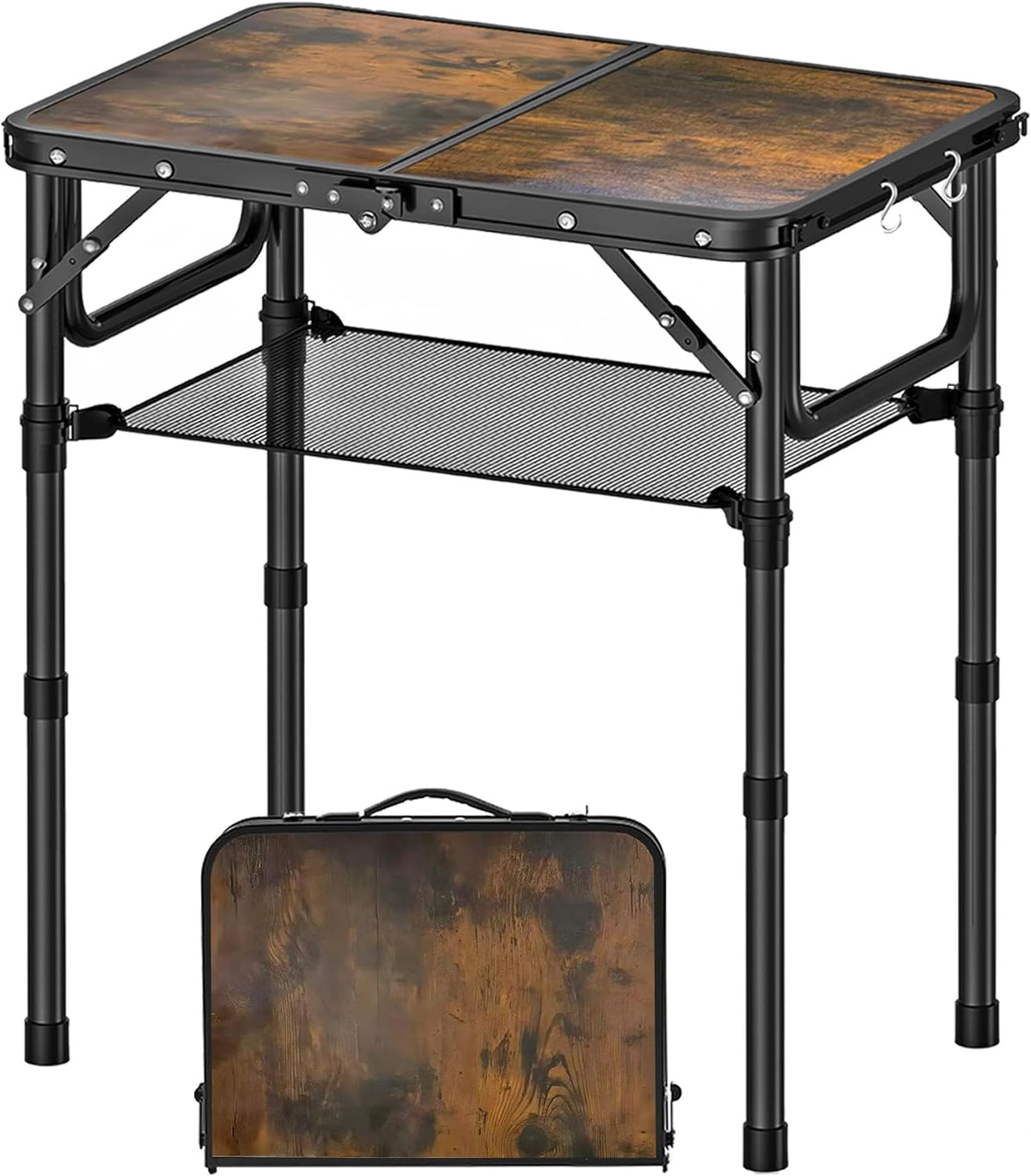 YihuiKo Small Folding Table with Carrying Handle, Portable Picnic Table
