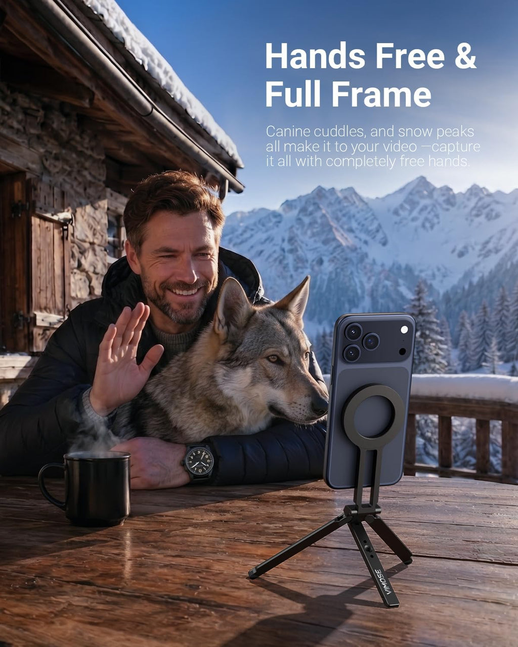 Vimose for MagSafe Tripod for iPhone-Compact &Portable Phone Stand for Desk