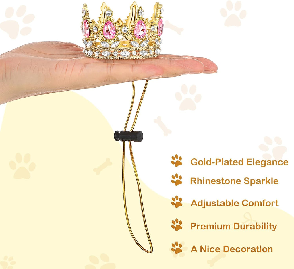 Abbylike Dog Birthday Crown Queen for Pet Costume,Pink,Small