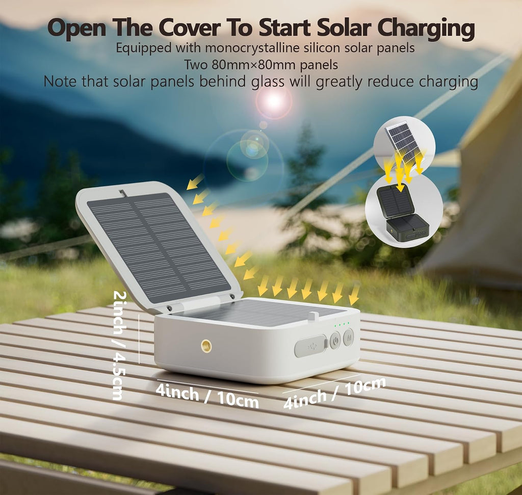 Solar Camping Lantern Rechargeable, 5200mAh Camping Lights 3000LM Camping Lights up to 144 Hours 5 Light Modes, IPX5 Waterproof Lanterns for Power Outages Portable Power Supply