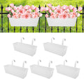 16 Inch Railing Planters Box Metal Hanging Flower Pot 5 Pcs