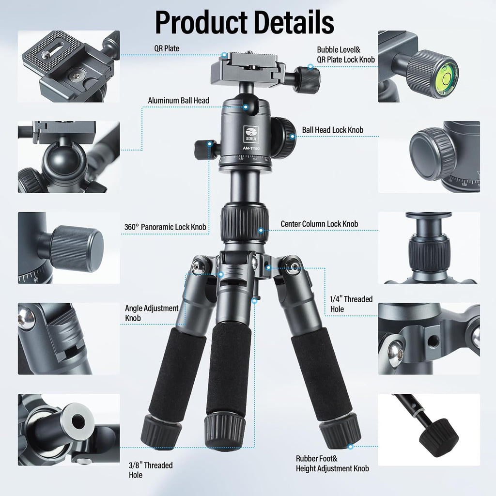 SIRUI Aluminum Mini Desktop Tripod with 360° Ball Head