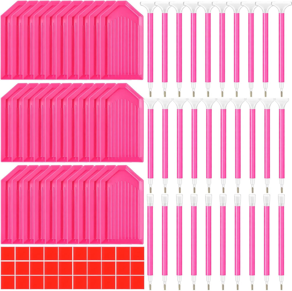 Affrolling 90 Pcs Diamond Art Tools, Drill Pens Trays Glue Clay