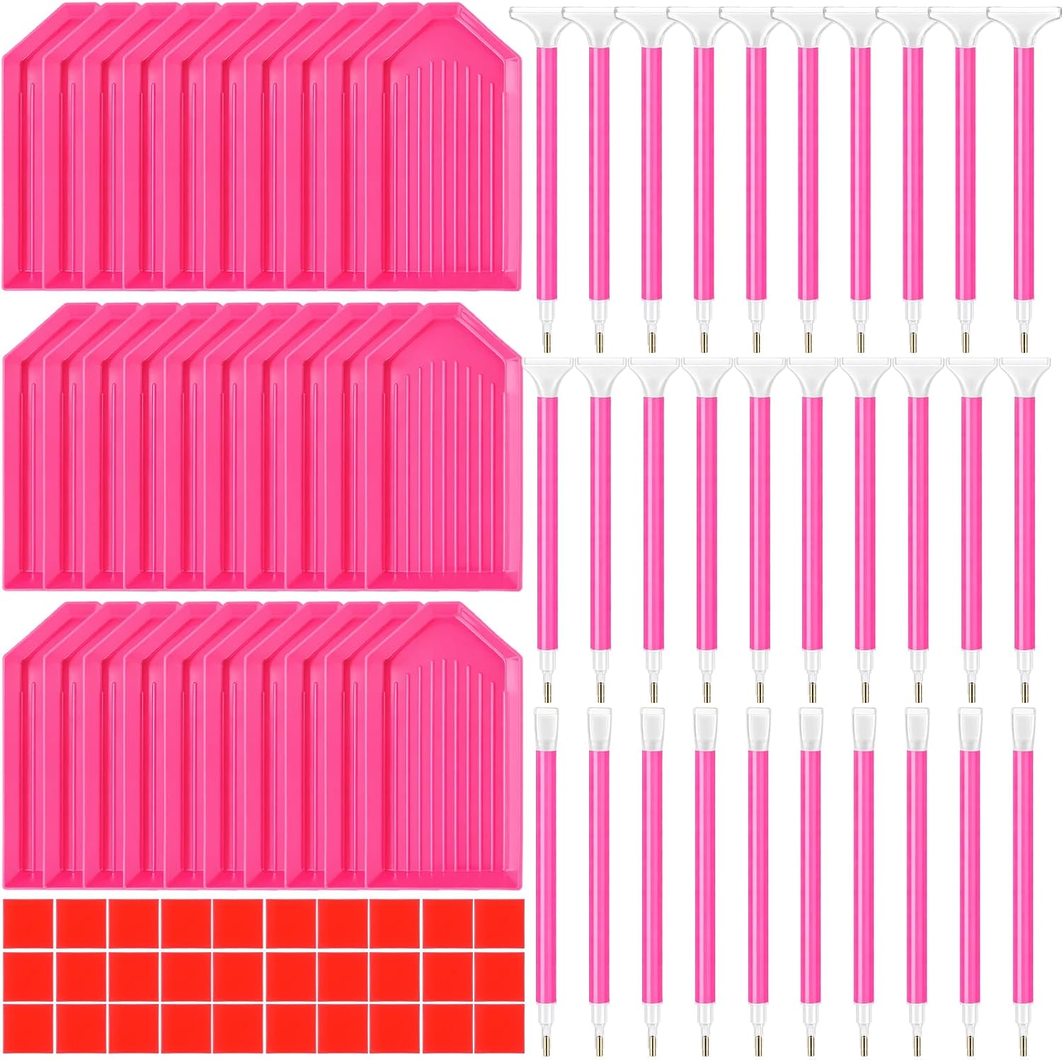 Affrolling 90 Pcs Diamond Art Tools, Drill Pens Trays Glue Clay