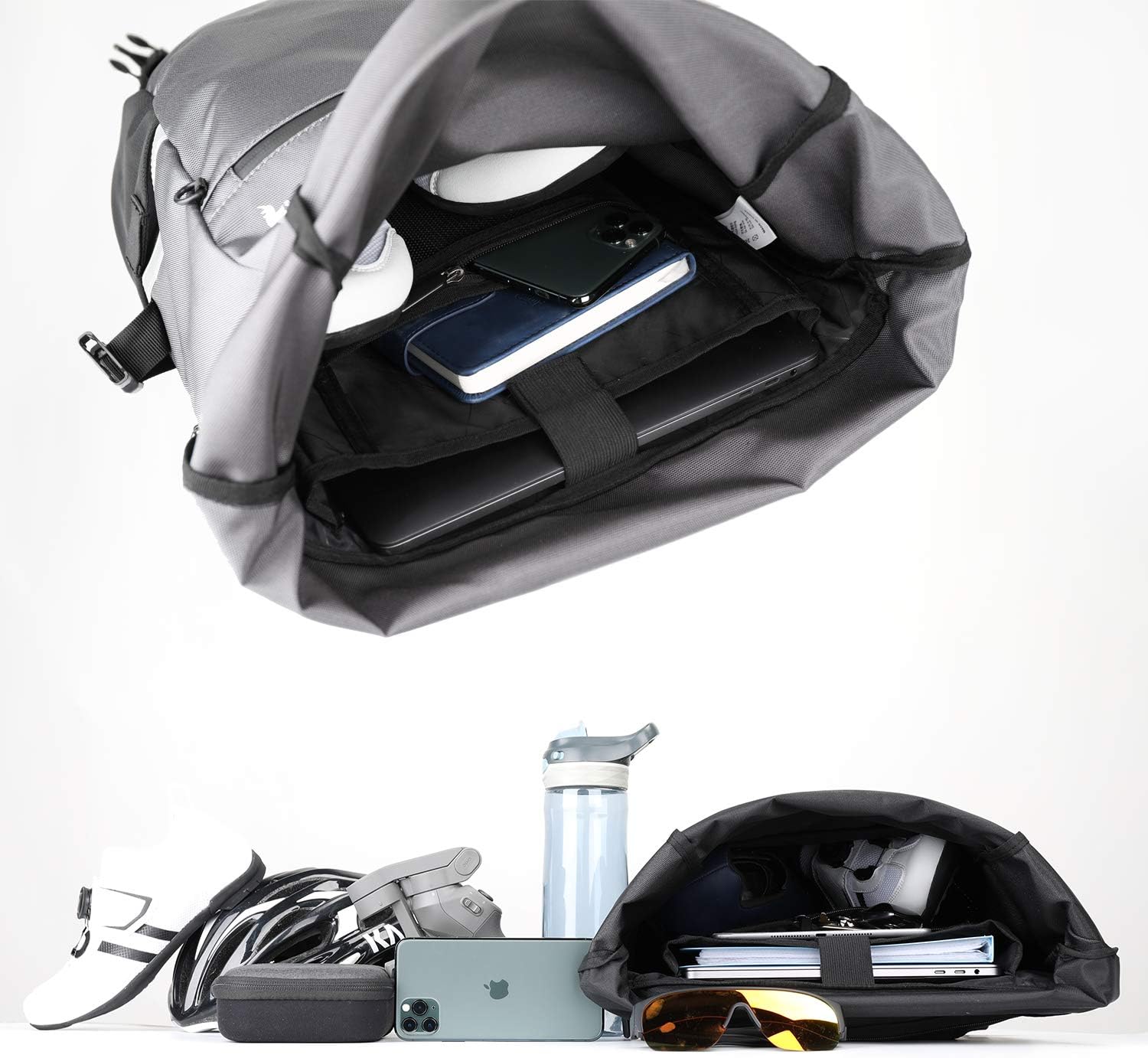 Rhinowalk Bike Pannier Bag Bicycle Bag Convertible Pannier Backpack Shoulder Bag Laptop Pannier Travel Bag Professional Cycling Accessories-Black