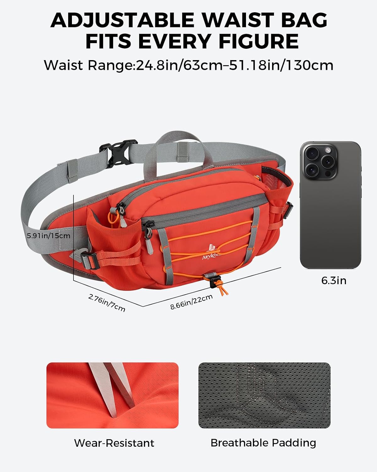 Fanny Pack with 2 Water Bottle Holder for Women Men, Waist Bag