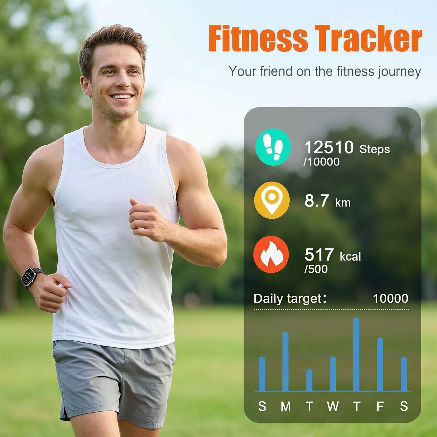Smart Watch for Men Women (Answer/Make Call), 1.83" HD Touchscreen Fitness Tracker, 110+ Sport Modes, Fitness Watch with Heart Rate/Sleep Monitor/Step, IP68 Waterproof Smartwatch for iPhone Android