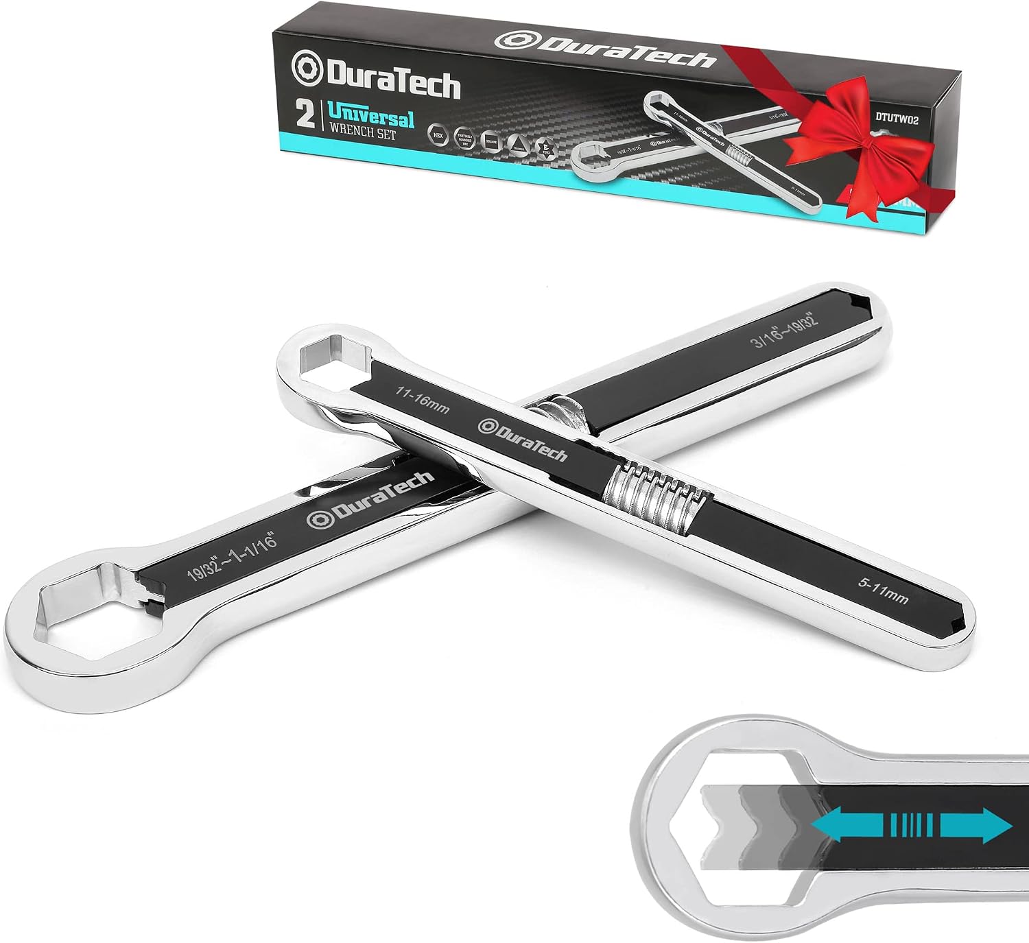 DURATECH Universal Wrench Set, SAE & Metric, 1/4”-1”& 6 mm-25 mm