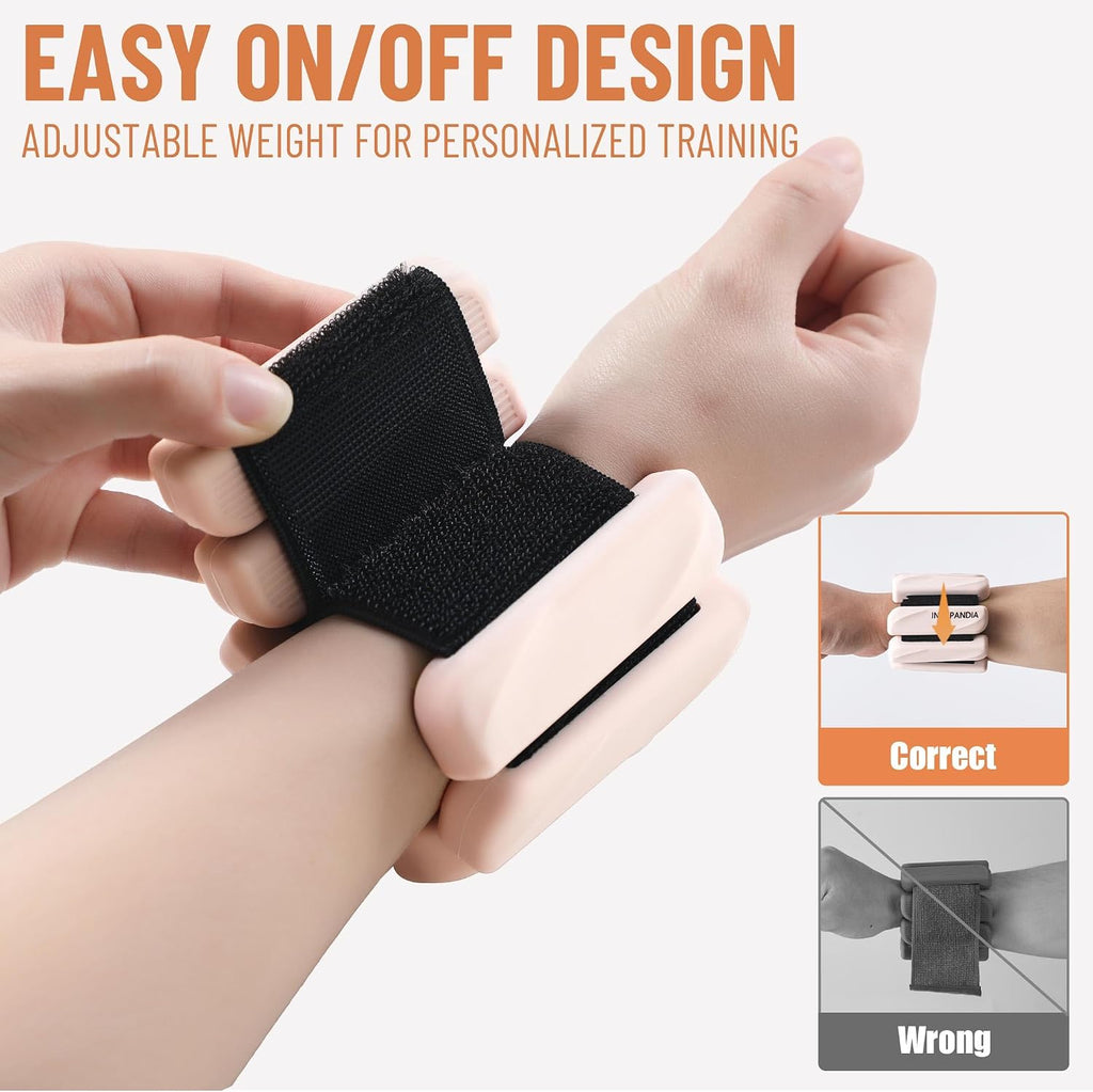 Ankle Wrist Weights for Women 2lbs/4lbs Pairs Adjustable Silicone Weights