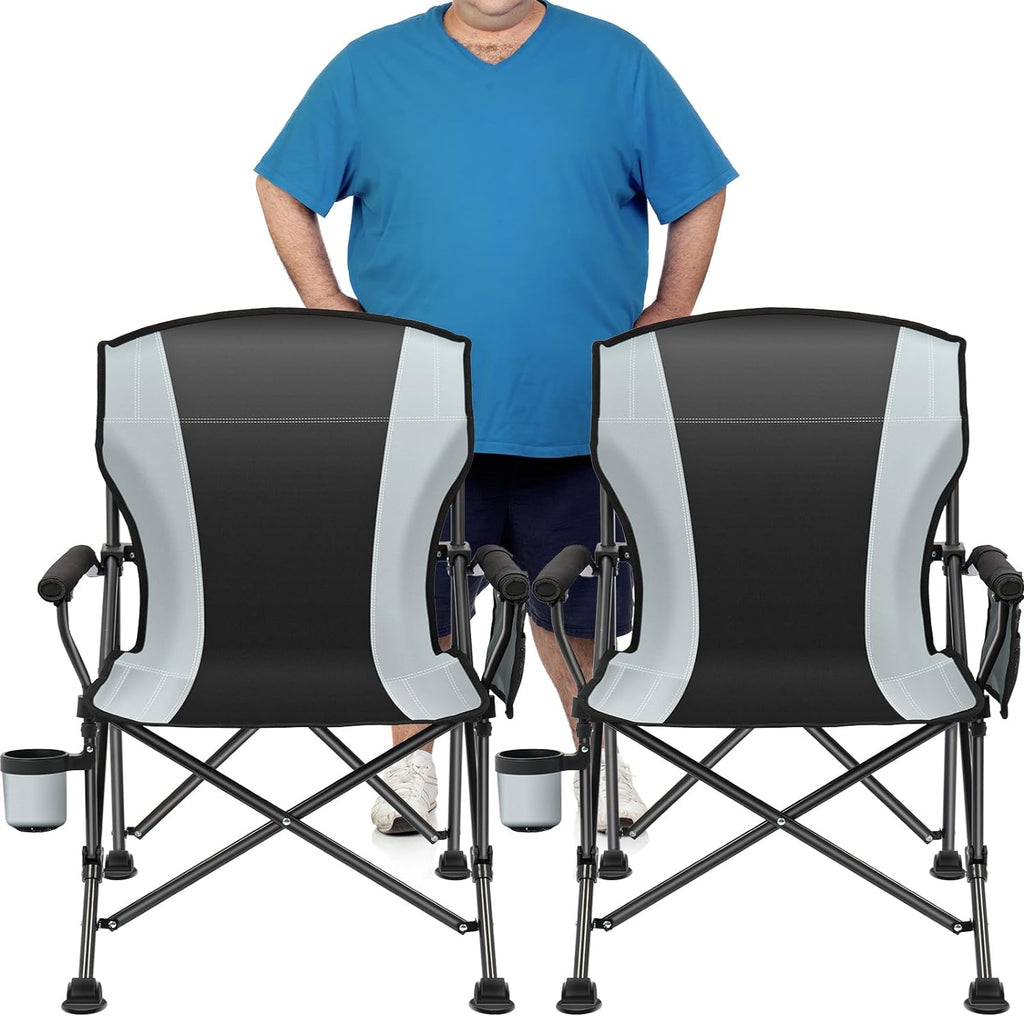 2 Pack Camping Chairs for Adults, 450 LBS Heavy Duty Camp Chair