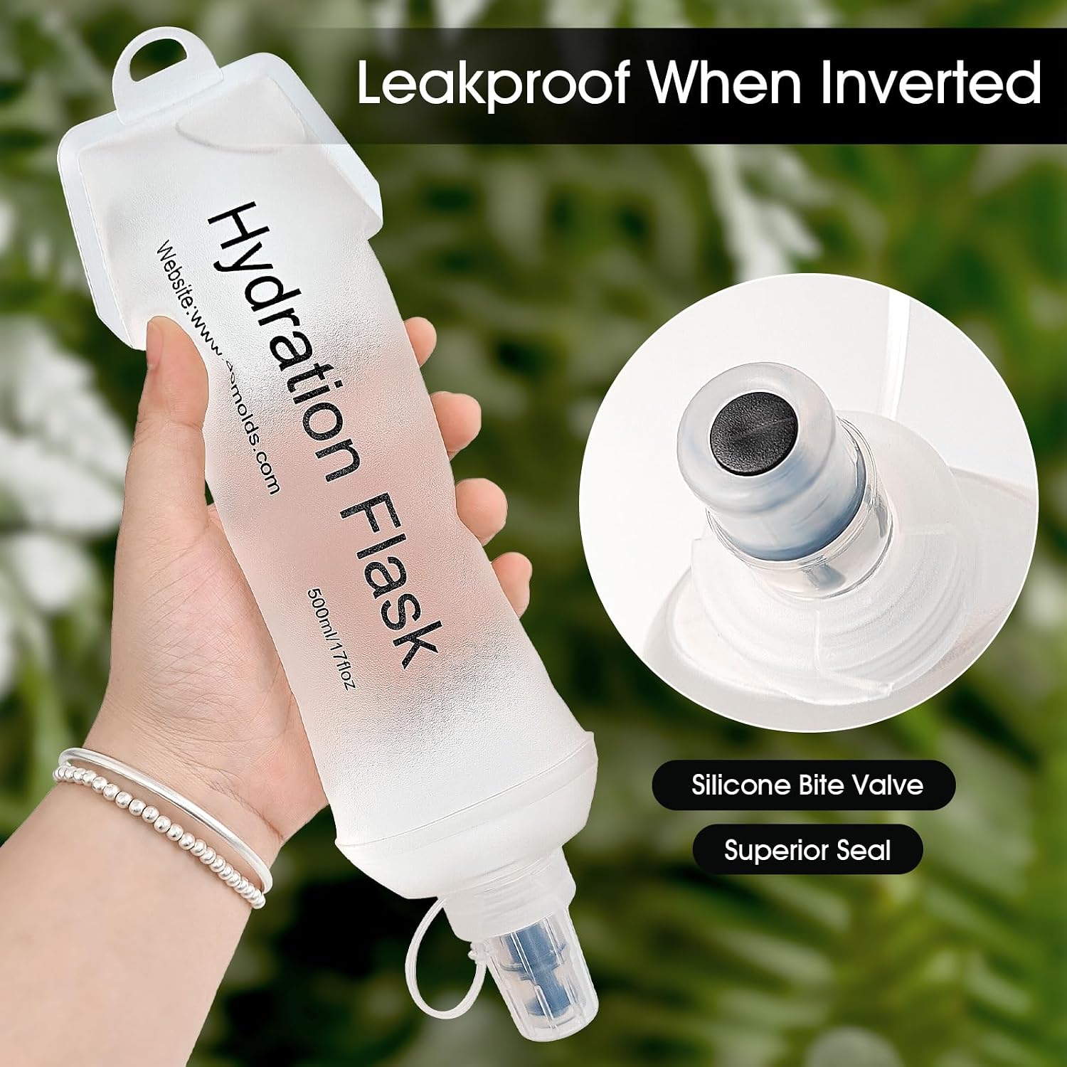 GUYI GYGYL Soft Flask Collapsible Water Bottle for Sports, 150ml White 2pcs