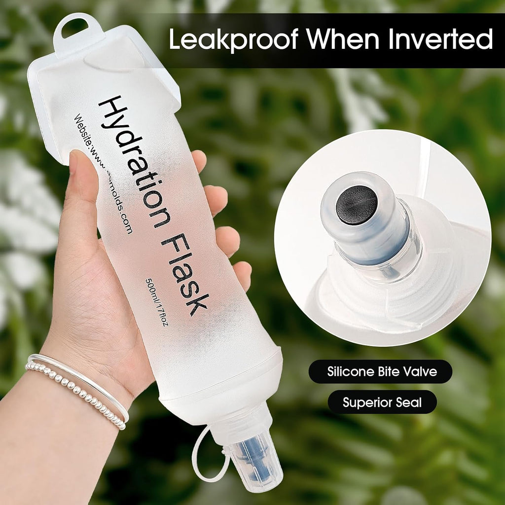 GUYI GYGYL Soft Flask Collapsible Water Bottle for Sports, 250ml White 2pcs