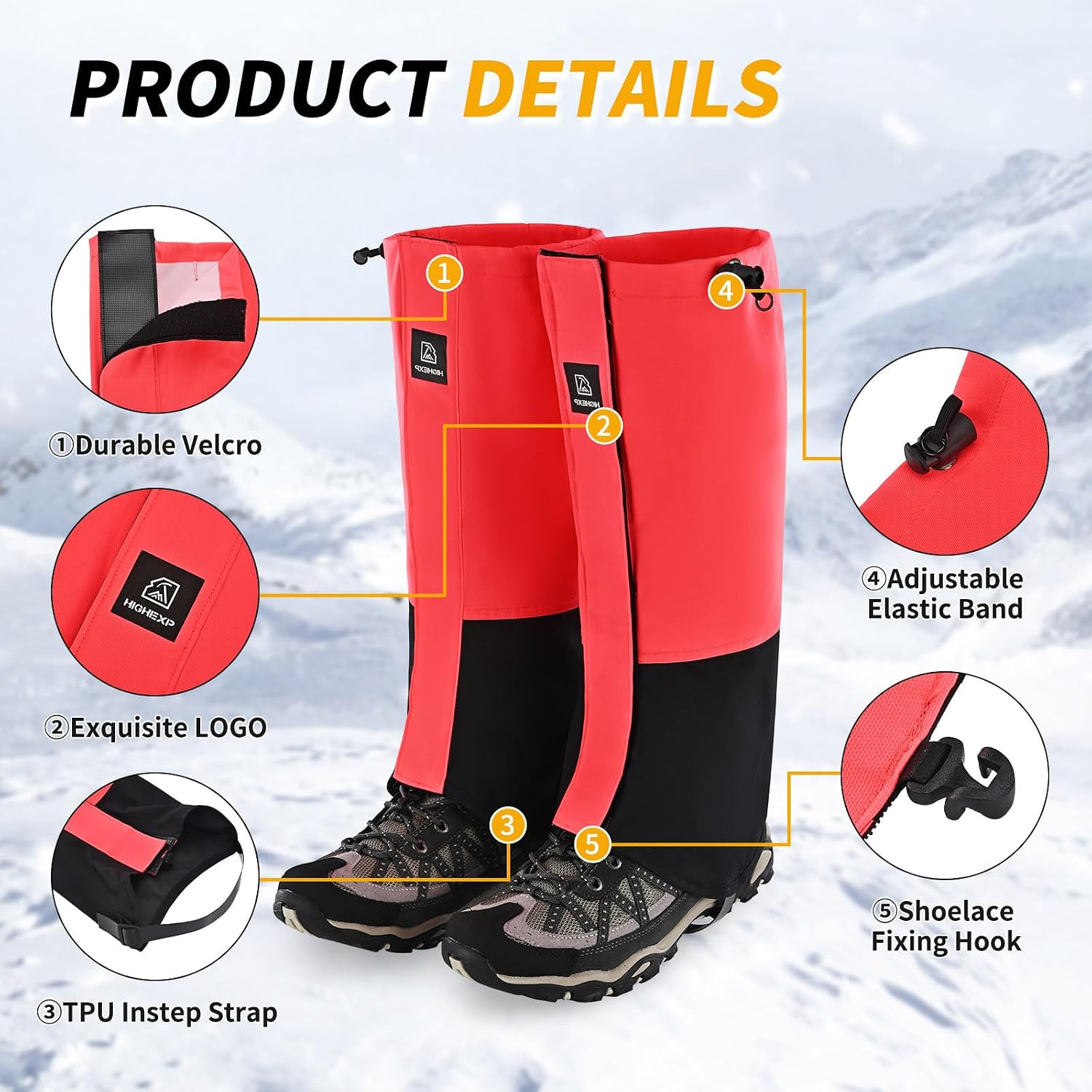 Leg Gaiters Waterproof Snow Boot Gaiters for Women Men