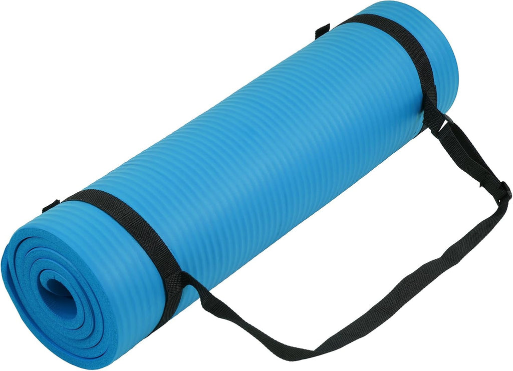 Fitvids 1/2-inch Thick High Density Exercise Yoga Mat with Carrying Strap