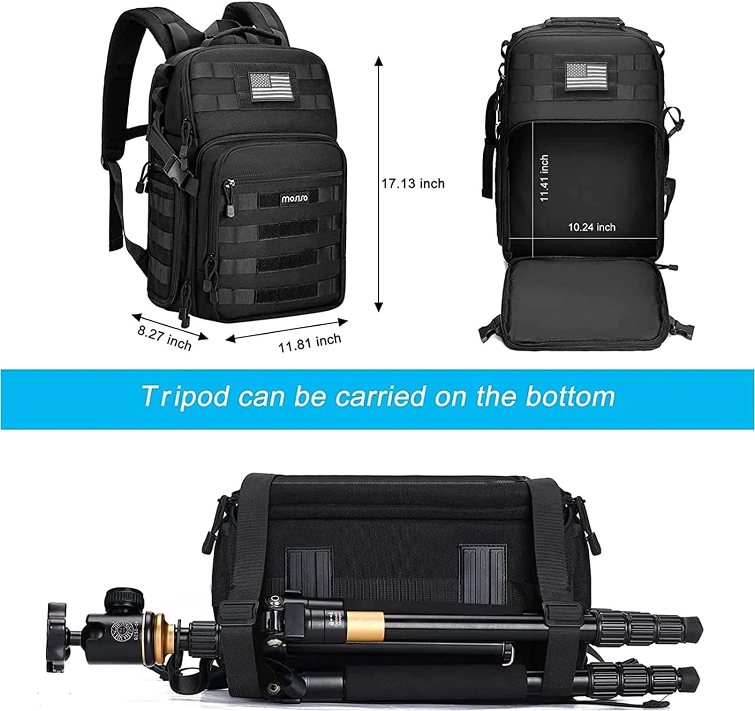 MOSISO Camera Backpack, DSLR/SLR/Mirrorless Tactical Camera Bag Case