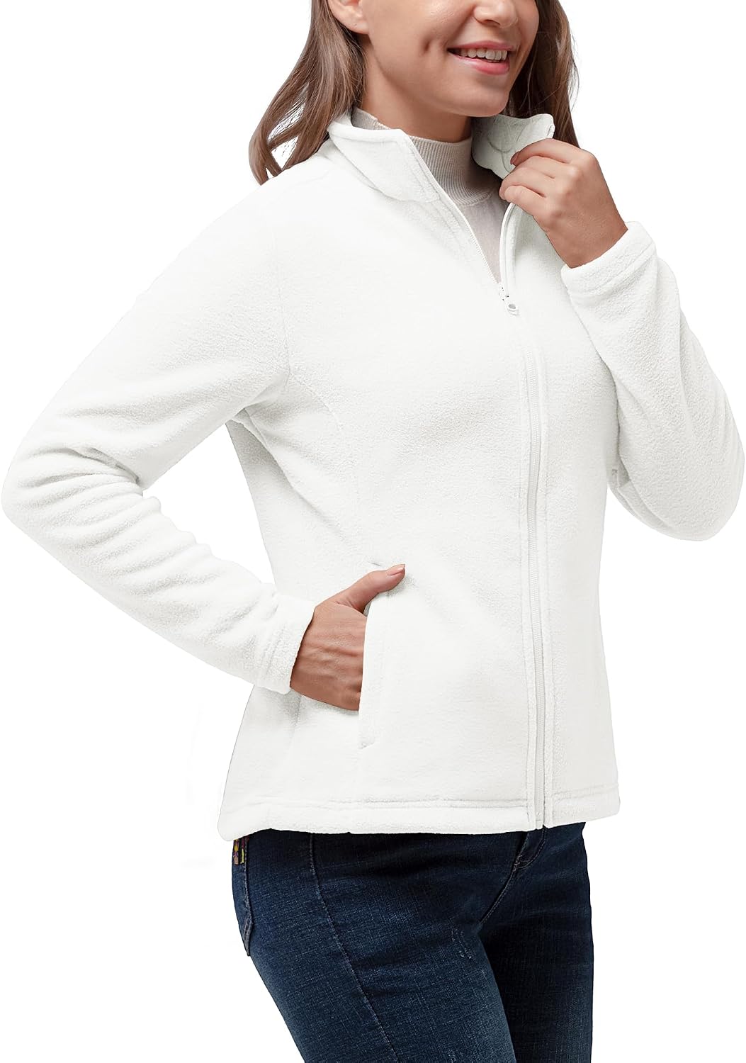 33,000ft Women's Polar Fleece Jacket Zip Up Lightweight Hiking Sweatshirt