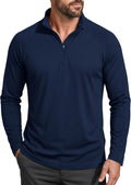 MAGCOMSEN Men's Long Sleeve Sun Shirts UPF 50+ Tees 1/4 Zip Fishing Running Rash Guard Athletic T-Shirts