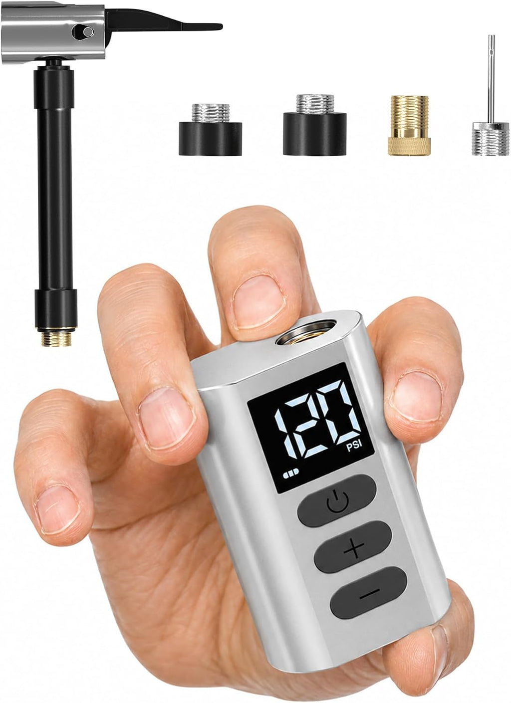 Electric Bike Pump, 120 PSI, with Presta & Schrader Valve