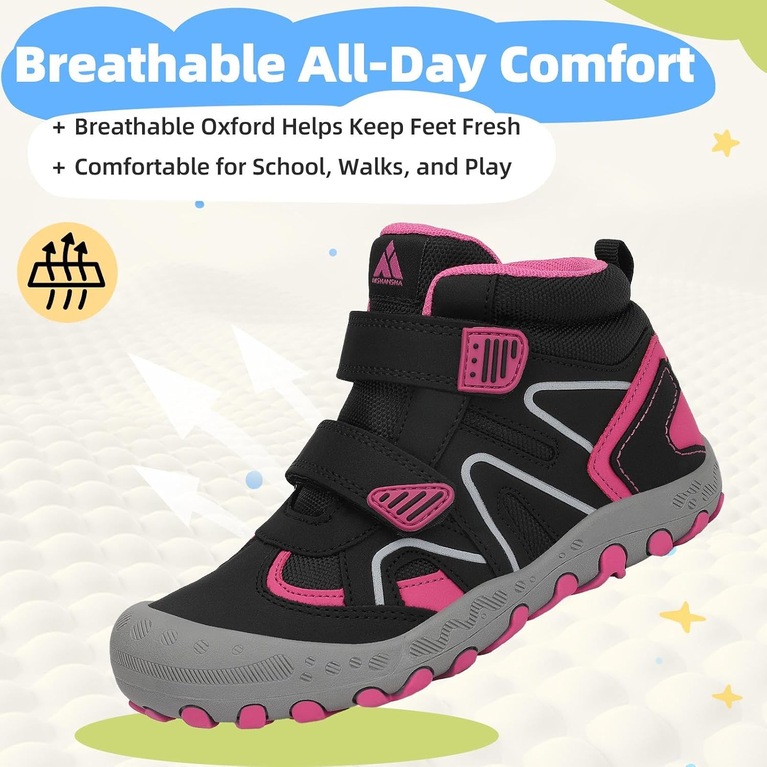 Mishansha Kids Hiking Boots for Boys Girls Water-Resistant Non-Slip
